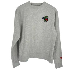 Teton Gravity Research Gray Crewneck Sweater with Grateful Dead Embroidered Logo